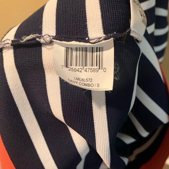 BCBG Bandage Navy Stripe One Shoulder Dress - Picture 8 of 8